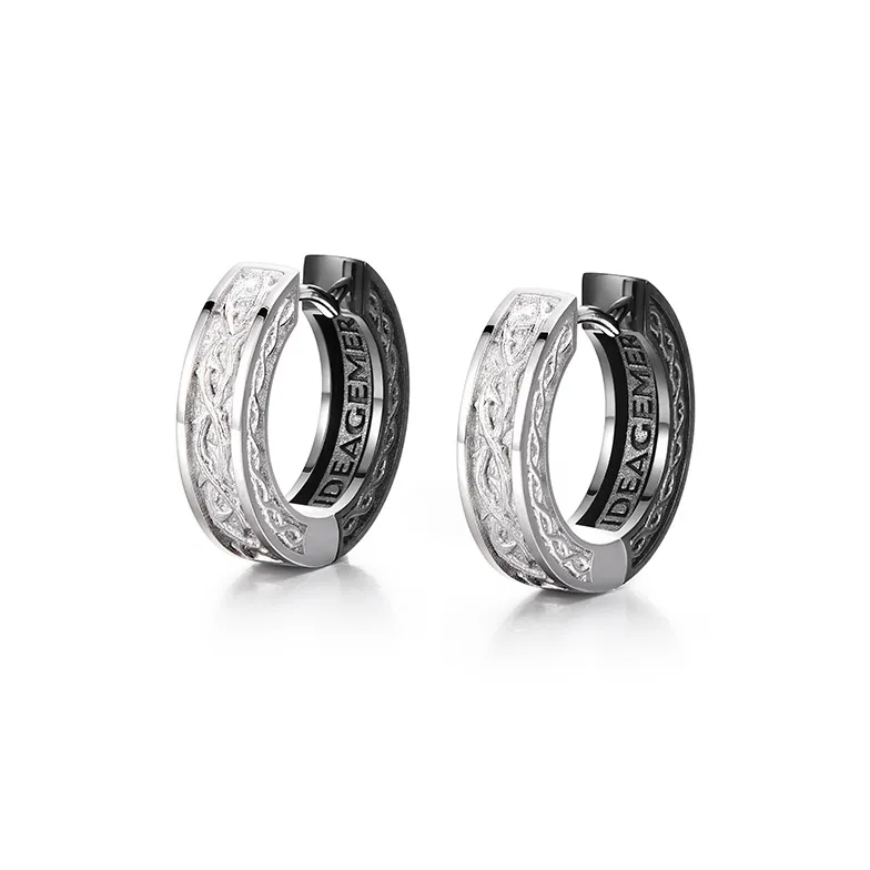 IDEAGEMER 925 Sterling Silver Earrings Men's-1