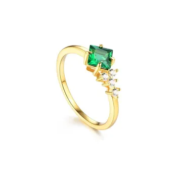 ATTAGEMS Emerald Rings Women's Green