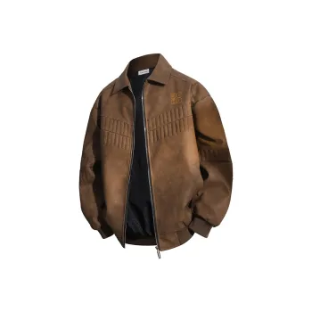 YOSICIL Leather Jacket Unisex Coffee