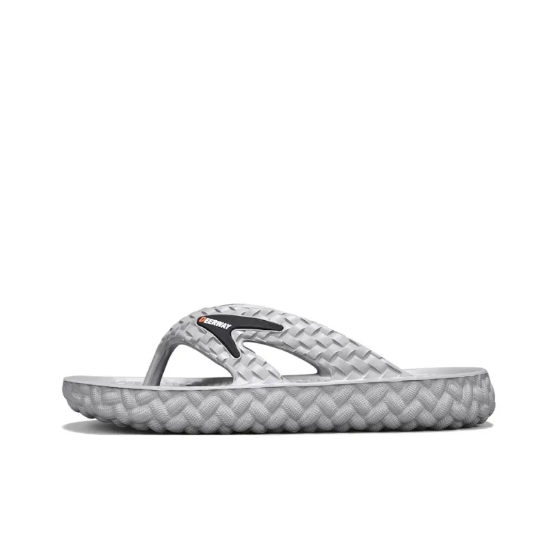 DEERWAY Abrasion Resistant Slip Resistant Quick Dry Flip Flops Men's Gray-0