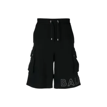 BALMAIN Logo Printed Drawstring Cargo Shorts