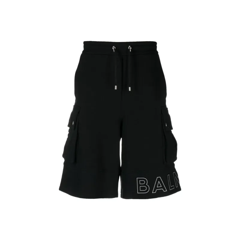 BALMAIN Logo Printed Drawstring Cargo Shorts-0