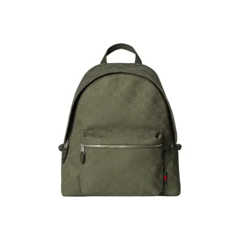 GUCCI Canvas Backpack Medium Size Men's Forest Green