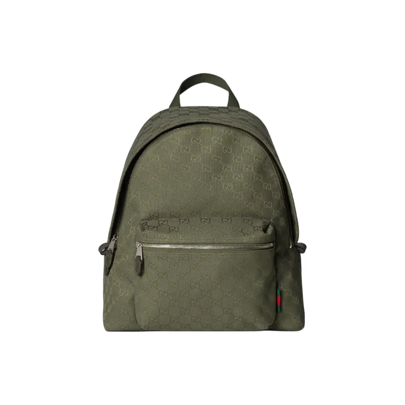 GUCCI Canvas Backpack Medium Size Men's Forest Green-0