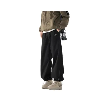 BLANC & ECLARE Slimming Cleanfit Mountain Pants With Stripes And Drawstring, Loose Fit Sports Casual Pants Unisex