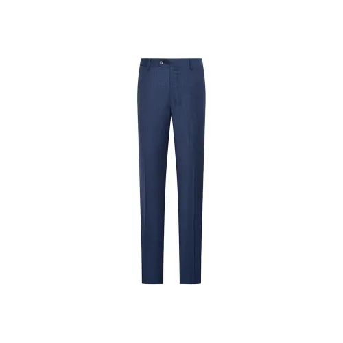 SAINT ANGELO Suit Trouser Men's Space Blue Embossed Coffee Hidden Plaid