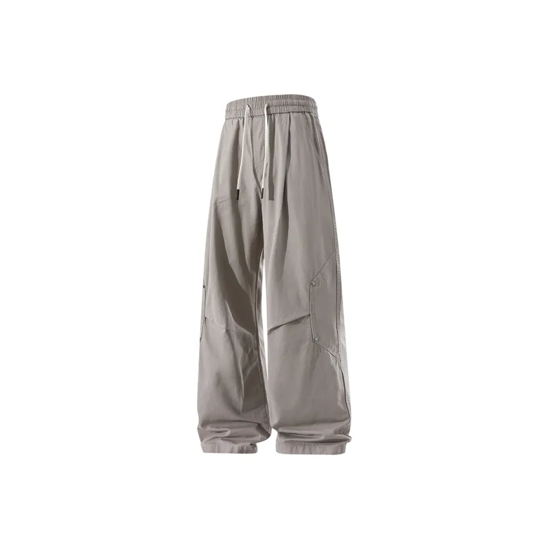BOTH PLAY Minimalist Style Fashion Comfortable Solid Color Casual Pants Unisex Black-2