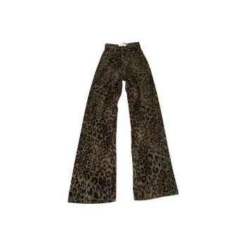 ZYKY Jeans Unisex Brown Leopard Print