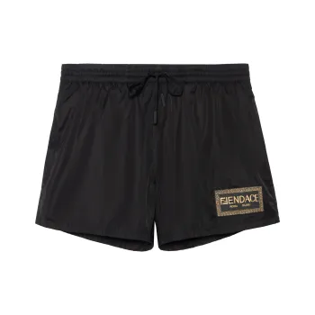 FENDI Fendace Logo Mid Length Swim Shorts