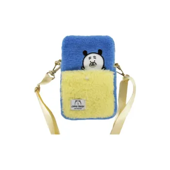 Friendship Plush Cell Phone Pouch, Crossbody Bag, Shoulder Bag Women's Blue & Yellow