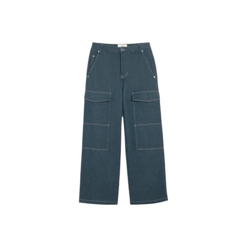 AMIPARIS Cargo Pants Unisex Navy Blue-0