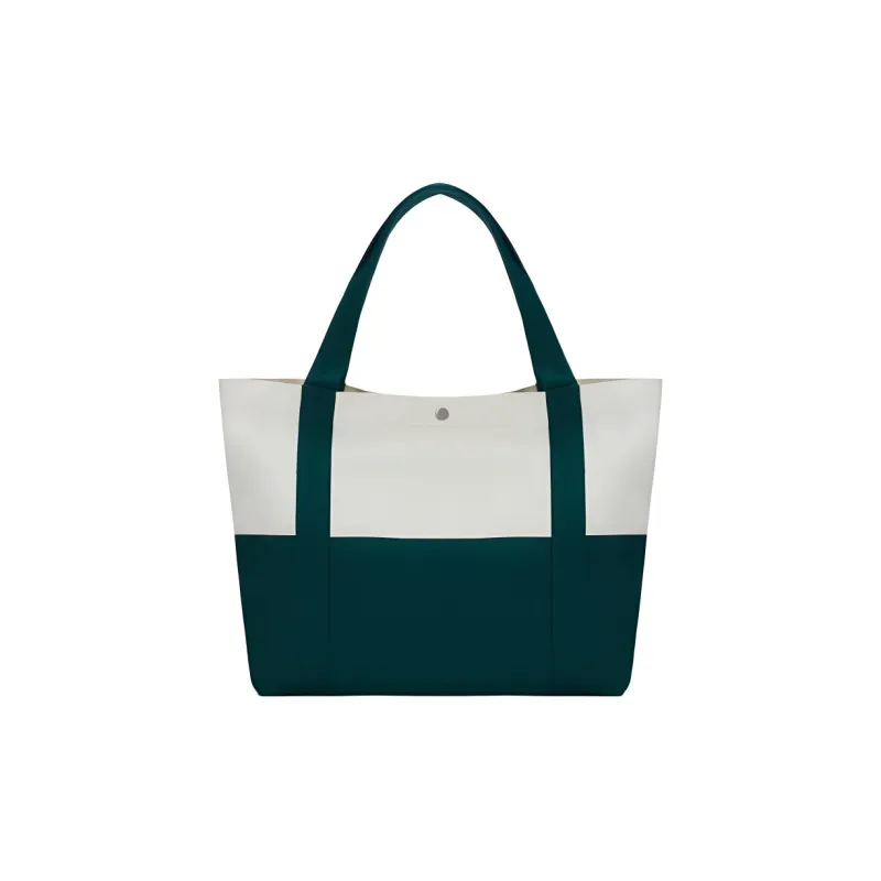 New Balance Fabric Tote Bag Shopping Bag Handbag Regular Unisex Ecru & Green-2