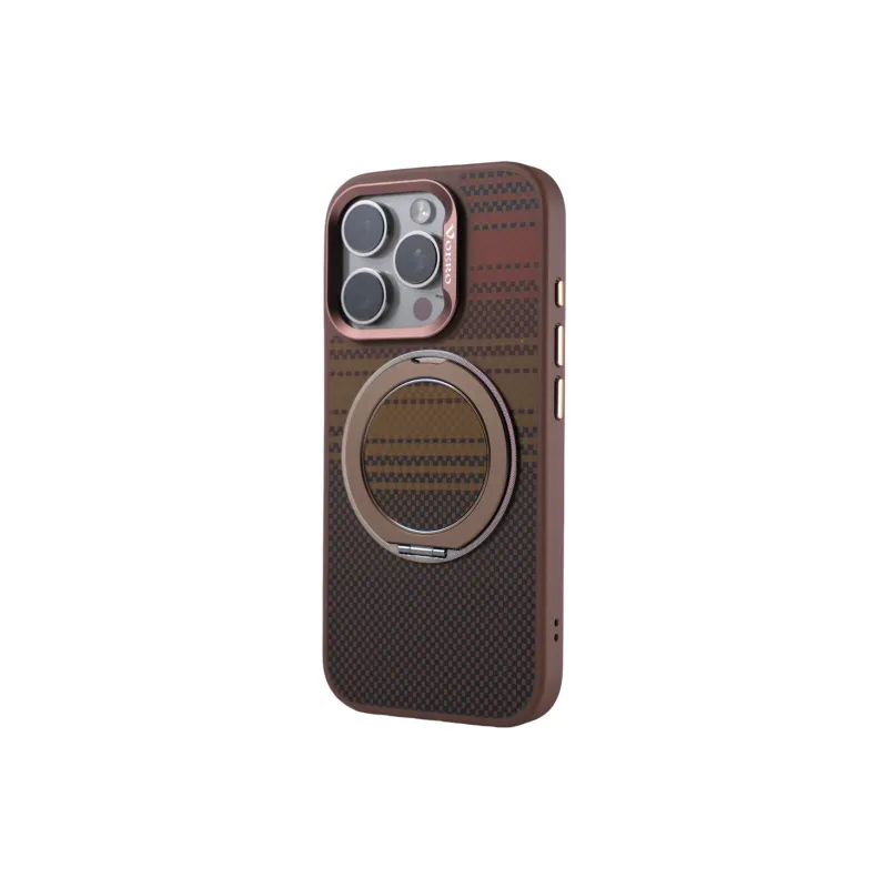 DEPA PC Material Carbon Fiber Texture Magnetic Stand Phone Cases Compatibility With Apple 14/15/16 Series Minimalist-4
