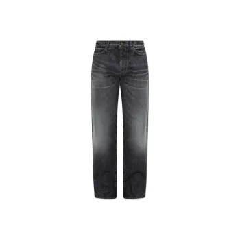 VERSACE Logo Patch Straight Leg Jeans