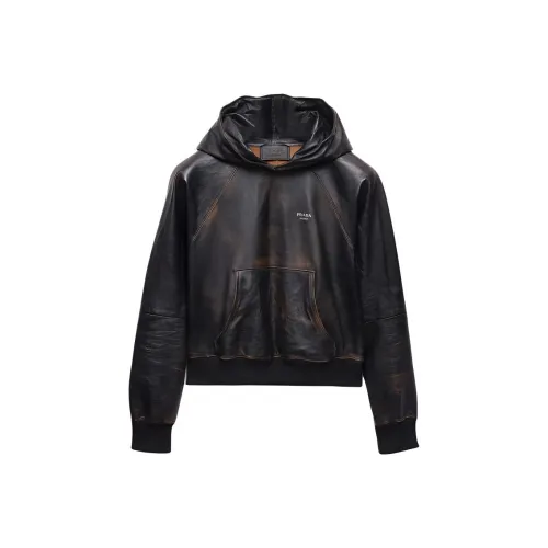 PRADA SS25 Leather Jacket Men's Black
