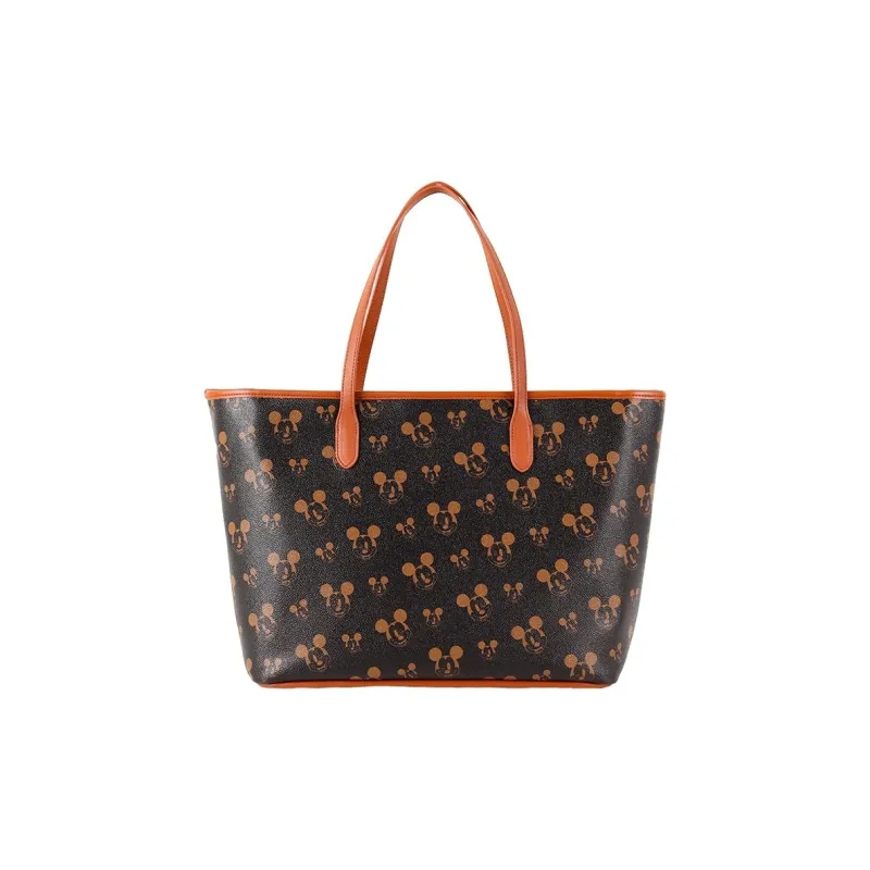 Disney Mickey Series Leather Tote Bag, Shopping Bag, Shoulder Bag Women's Dark Brown-2