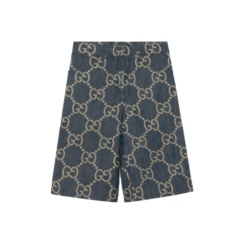 GUCCI Interlocking G Pattern Denim Bermudas