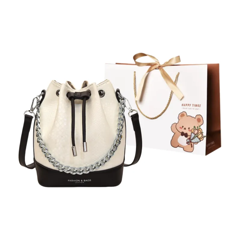 ERANGBEAR PU Bucket Bag, Crossbody Bag Women's Multicolor-5