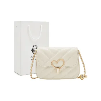 Old Man's Head Top Grain Cow Leather Shoulder Bag, Crossbody Bag Women's White/Black