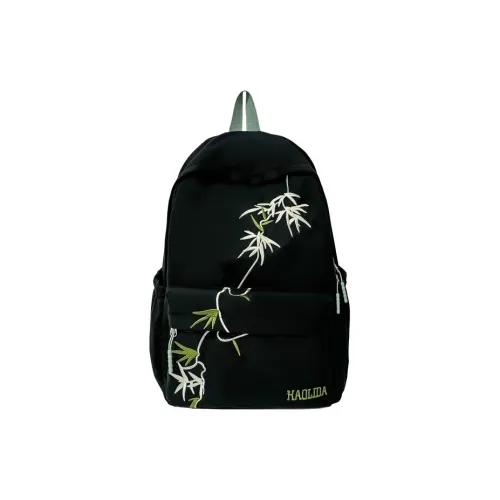 URBAN FOREST Nylon Backpack Unisex Black/White/Khaki