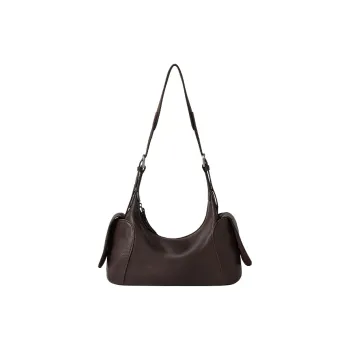 Qiuzhen Sheepskin Shoulder Bag Small Size Unisex Coffee/Black/Elephant Gray/Caramel