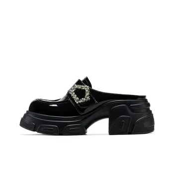 GG CC Abrasion Resistant Slip Resistant Closed Toe Slippers Women's Black