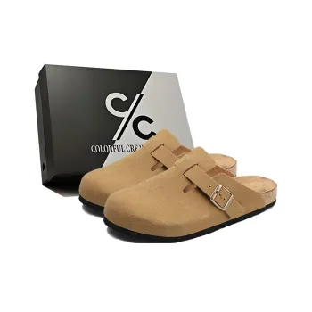 Colorful Creations Cork Sole Odor Resistant Abrasion Resistant Slip Resistant Closed Toe Slippers Unisex