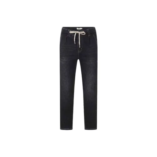 Jeep Jeans Unisex Pure Black Lining Fleece Lined