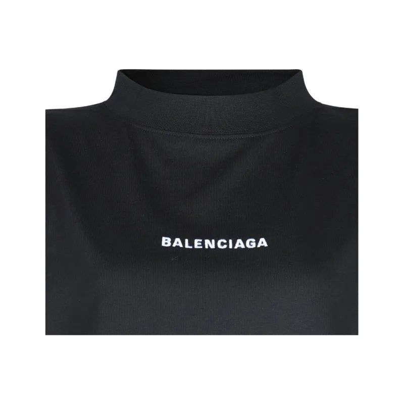 Balenciaga Logo embroidered T shirt-5