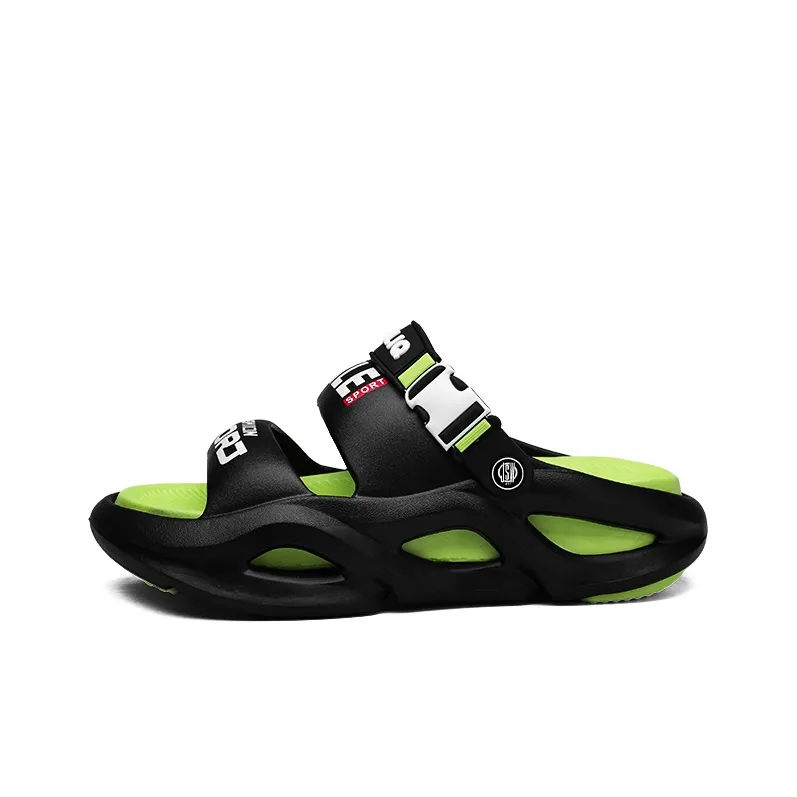 JEANSWEST Beach Sandals Unisex Black/White-16