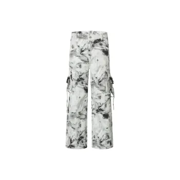 GBXM Cargo Pants Unisex Black White