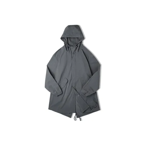 MADEN Trench Coat Men's Blue Gray