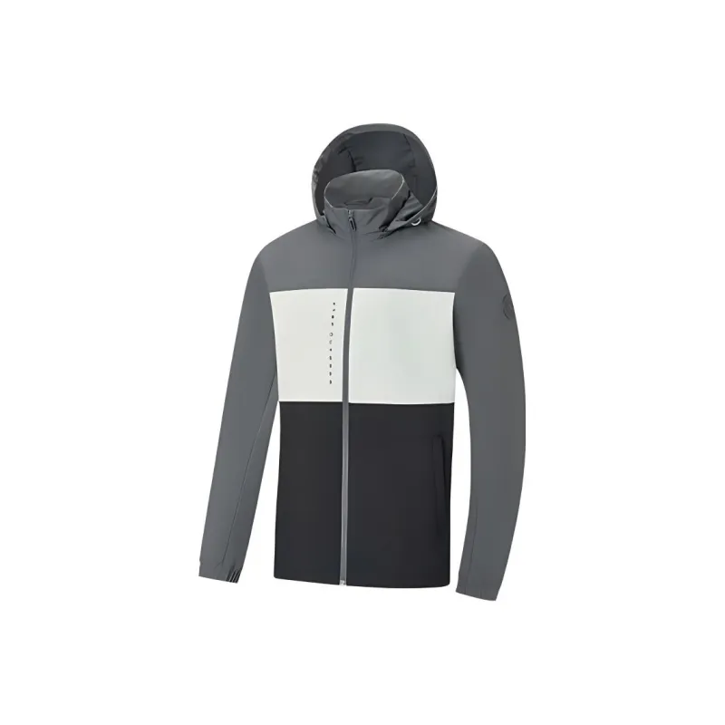 XTEP Variety Training Collection Trench Coat Men's Iron Gray/Light Moss Gray/Jet Black-0