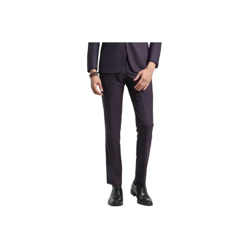 DIKENI Casual Pants Men's Maroon