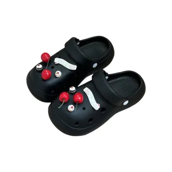 Xiang Ning Pai Sweet Style Cherry Design Closed Toe Cute Squashy And Bouncy Feeling Refreshing Platform Home Slippers