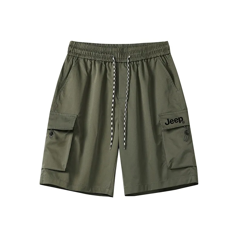 Jeep Lace Up Knee Length Quick Dry Casual Shorts Unisex-0