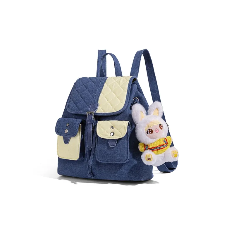 Vigno Synthetic Leather Backpack Women's Blue-1