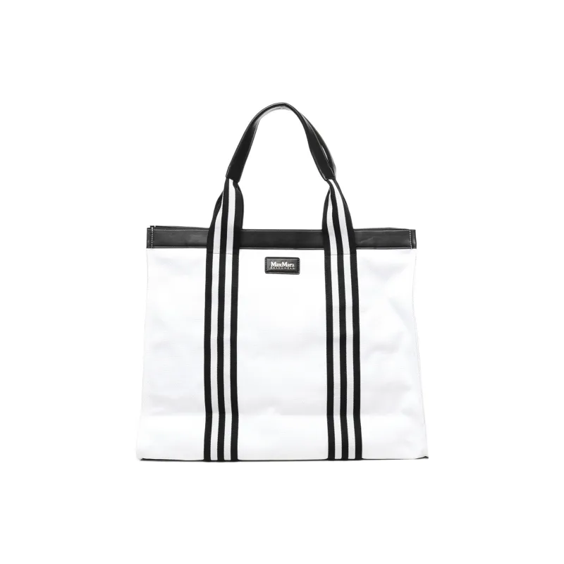 MaxMara Canvas Bag, Tote Bag, Shopping Bag, Handbag Tubas Women's White-2