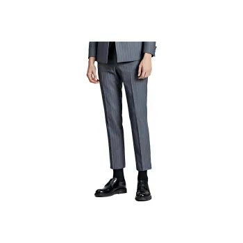 DIKENI Suit Trouser Men's Gray With White Stripes