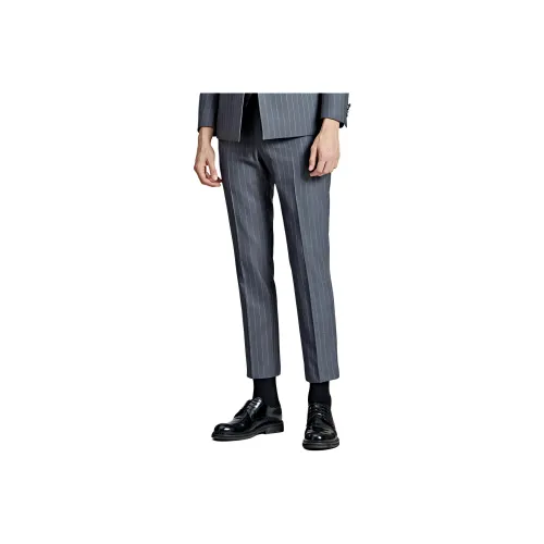 DIKENI Suit Trouser Men's Gray With White Stripes
