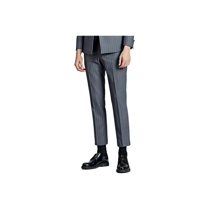 DIKENI Suit Trouser Men's Gray With White Stripes-0
