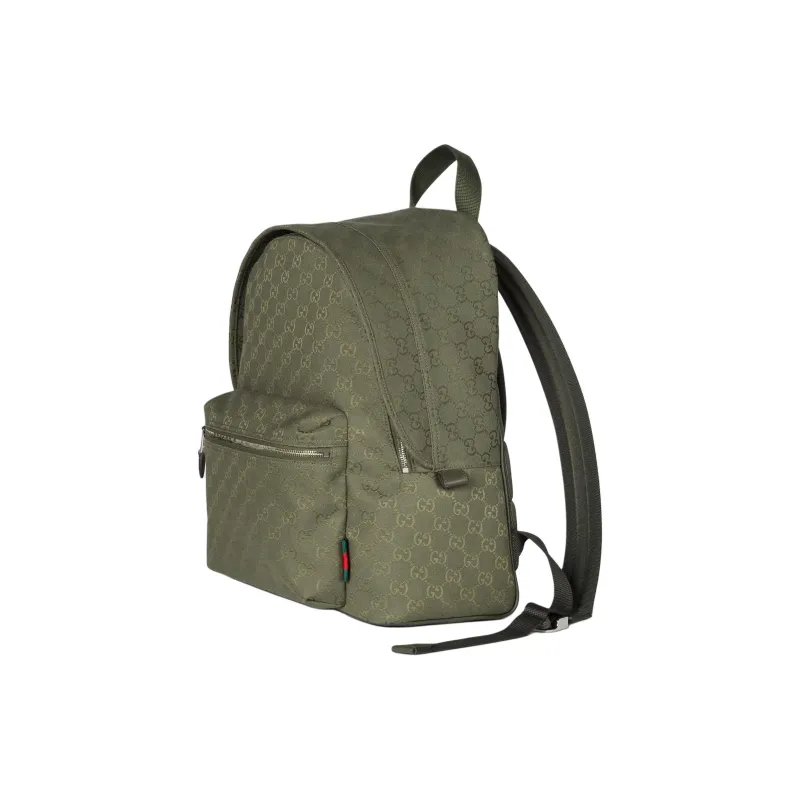 GUCCI Canvas Backpack Medium Size Men's Forest Green-1