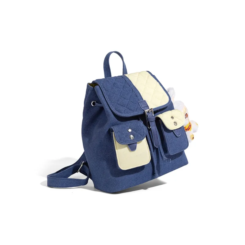 Vigno Synthetic Leather Backpack Women's Blue-4