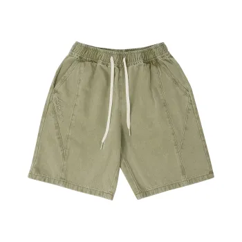 LUJIAMEN Denim Shorts Unisex Green