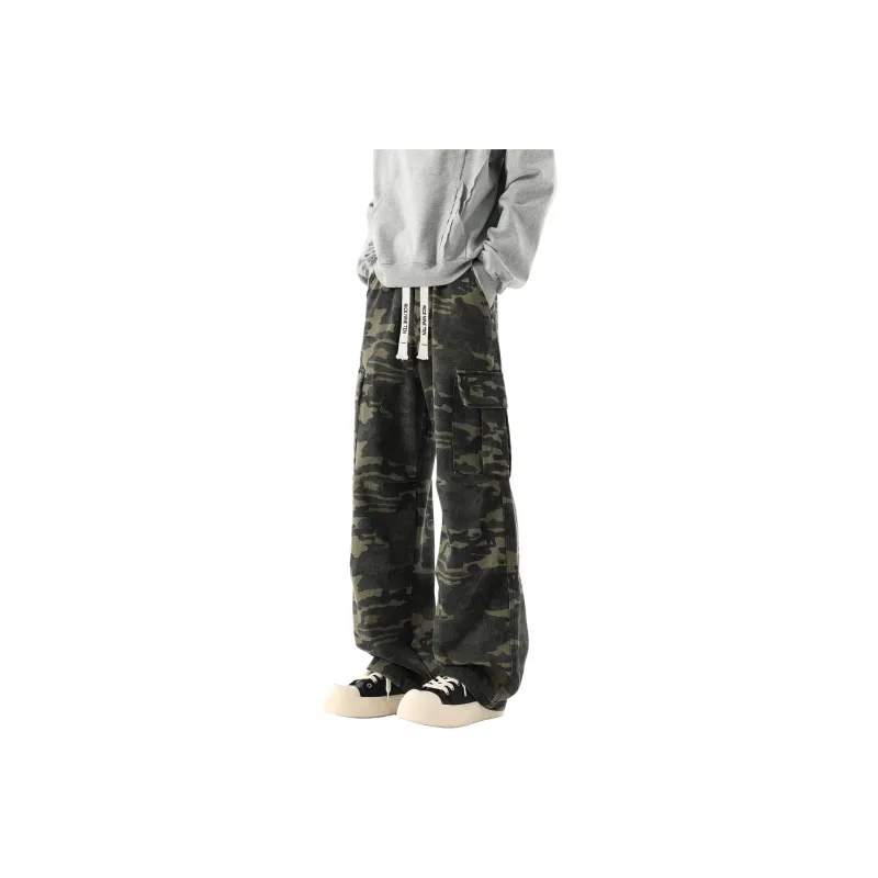 RICE NINE TEN Jeans Unisex Leopard Print Coffee-8