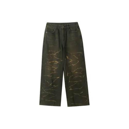 COOLALPACA Jeans Fall Unisex Yellow Mud Denim