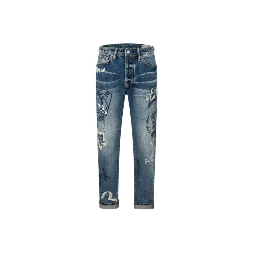 EVISU Jeans Men Denim Blue