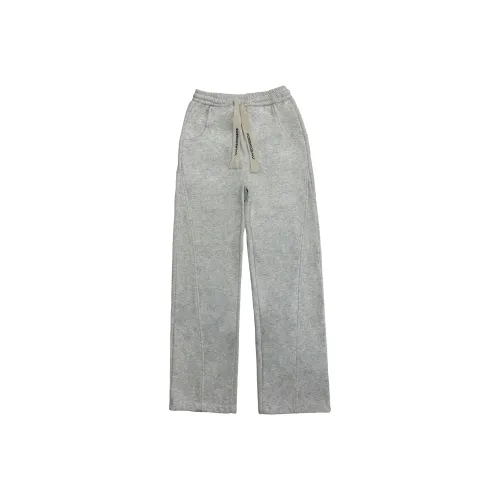 ELCORO Casual Pants Unisex White Heather Gray