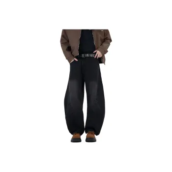 Menglaini Jeans Unisex Distressed Gray