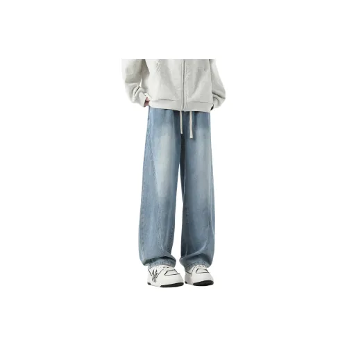 DJ.SPIRIT Classic Fashion Jeans Mens Vintage Blue